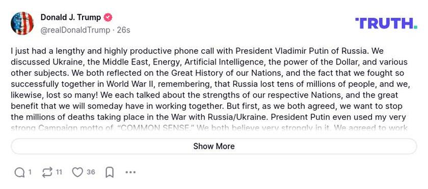 Post preview from Donald Trump