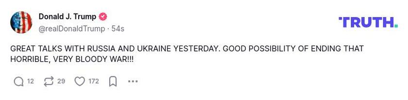 Post preview from Donald Trump