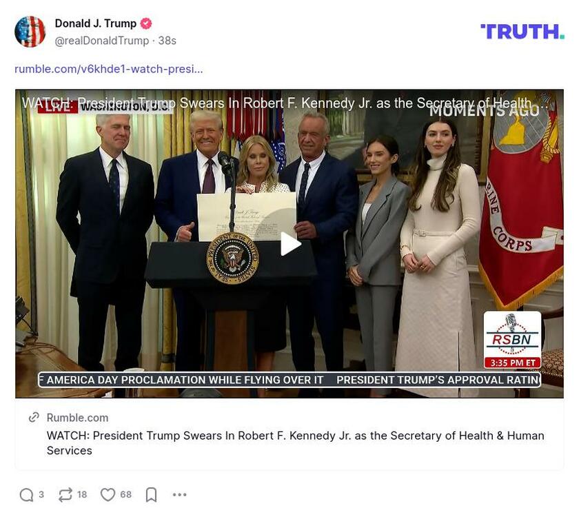 Post image from Donald Trump