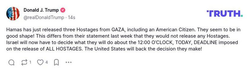 Post preview from Donald Trump