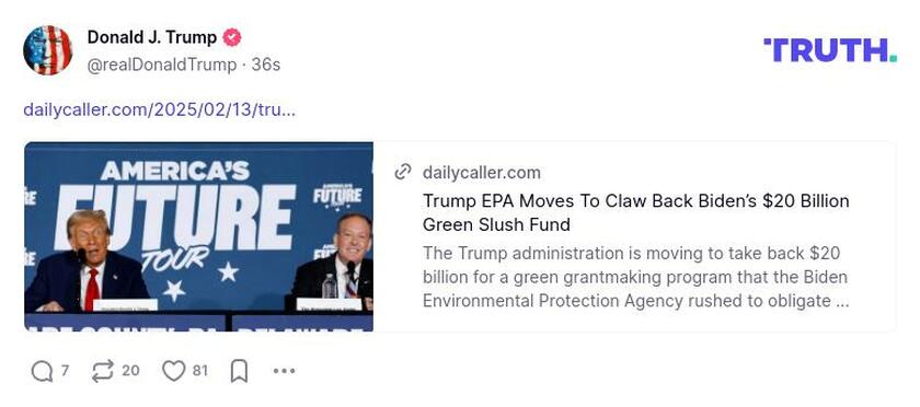 Post image from Donald Trump