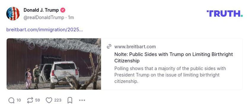 Post preview from Donald Trump