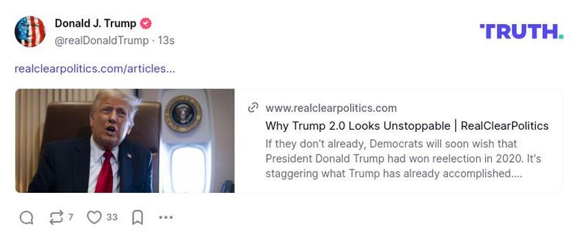 Post image from Donald Trump