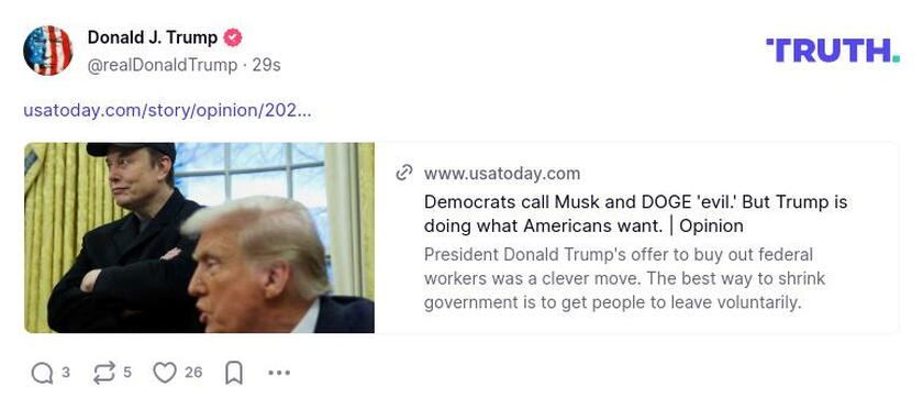 Post preview from Donald Trump