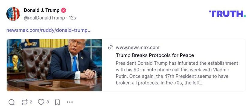 Post preview from Donald Trump