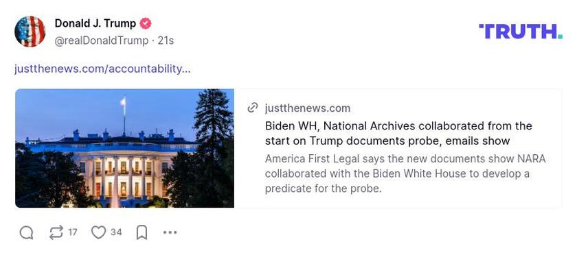 Post preview from Donald Trump