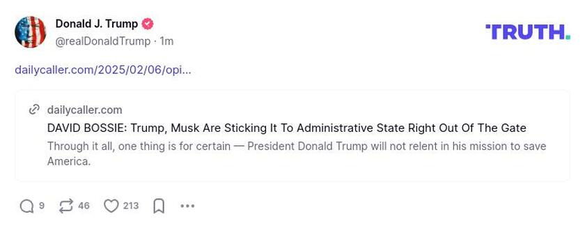 Post preview from Donald Trump