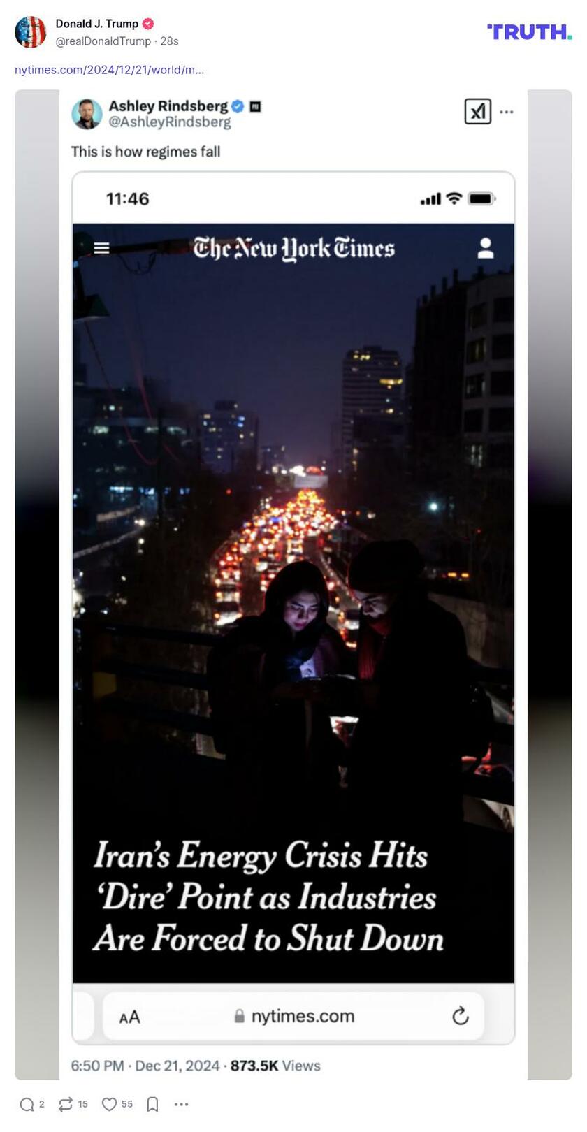 Post preview from Donald Trump