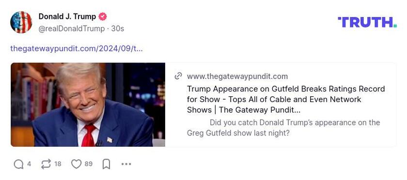 Post image from Donald Trump