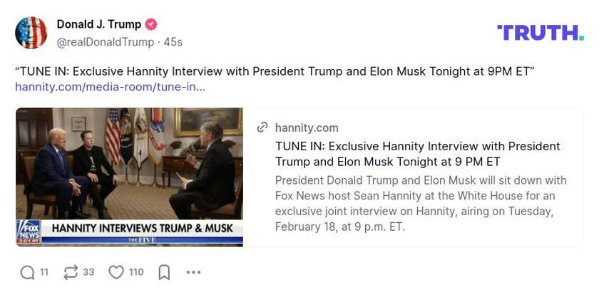 Post preview from Donald Trump