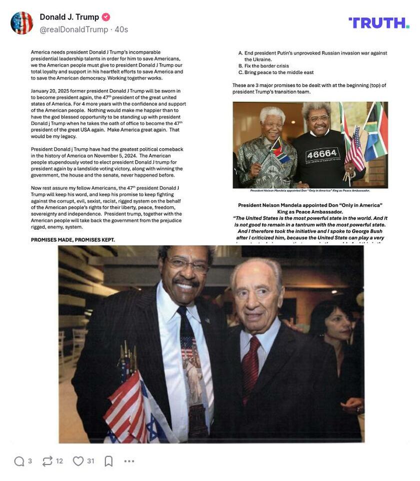 Post image from Donald Trump