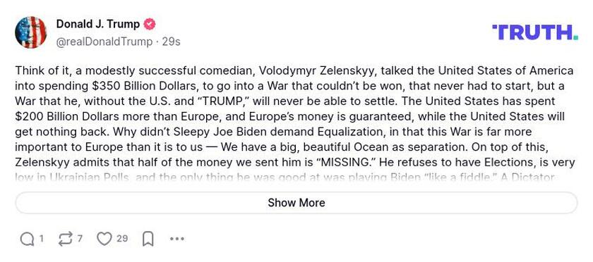 Post preview from Donald Trump