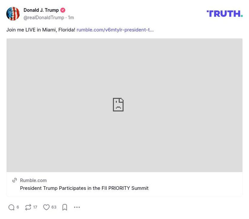 Post image from Donald Trump