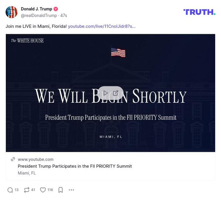 Post image from Donald Trump