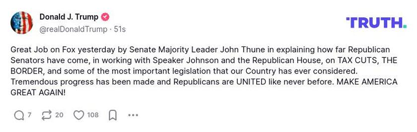 Post image from Donald Trump