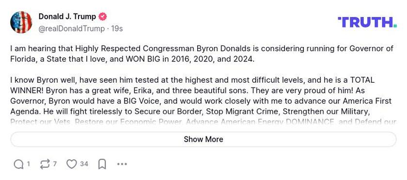 Post image from Donald Trump