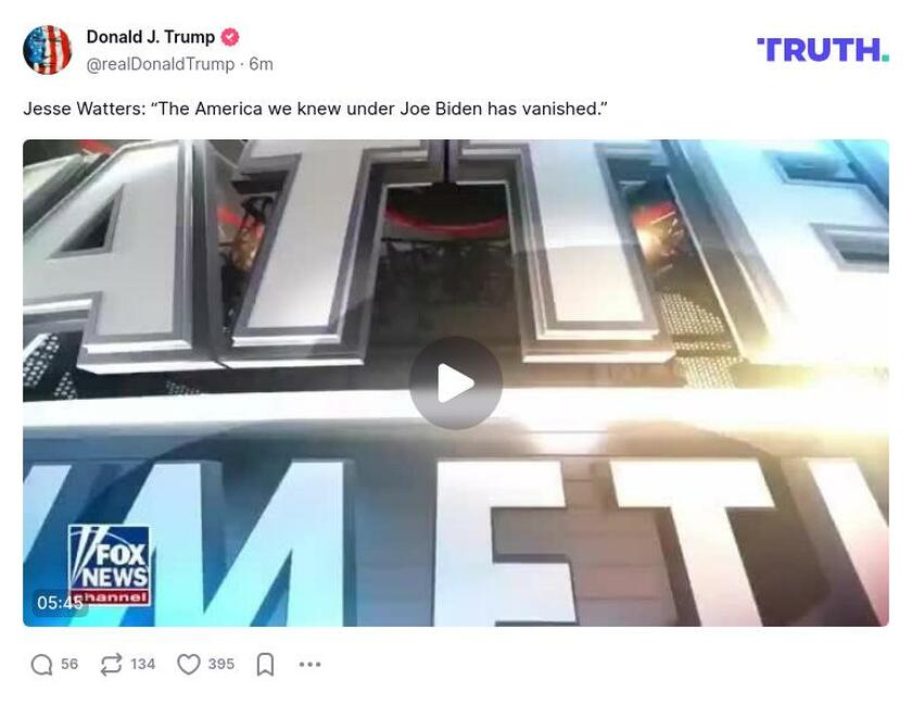 Post preview from Donald Trump