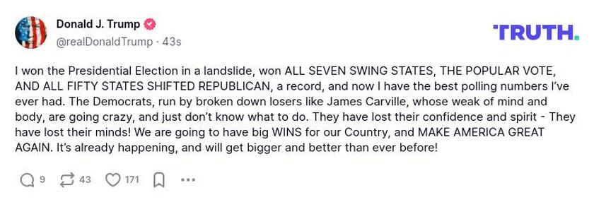 Post image from Donald Trump