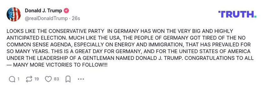 Post preview from Donald Trump