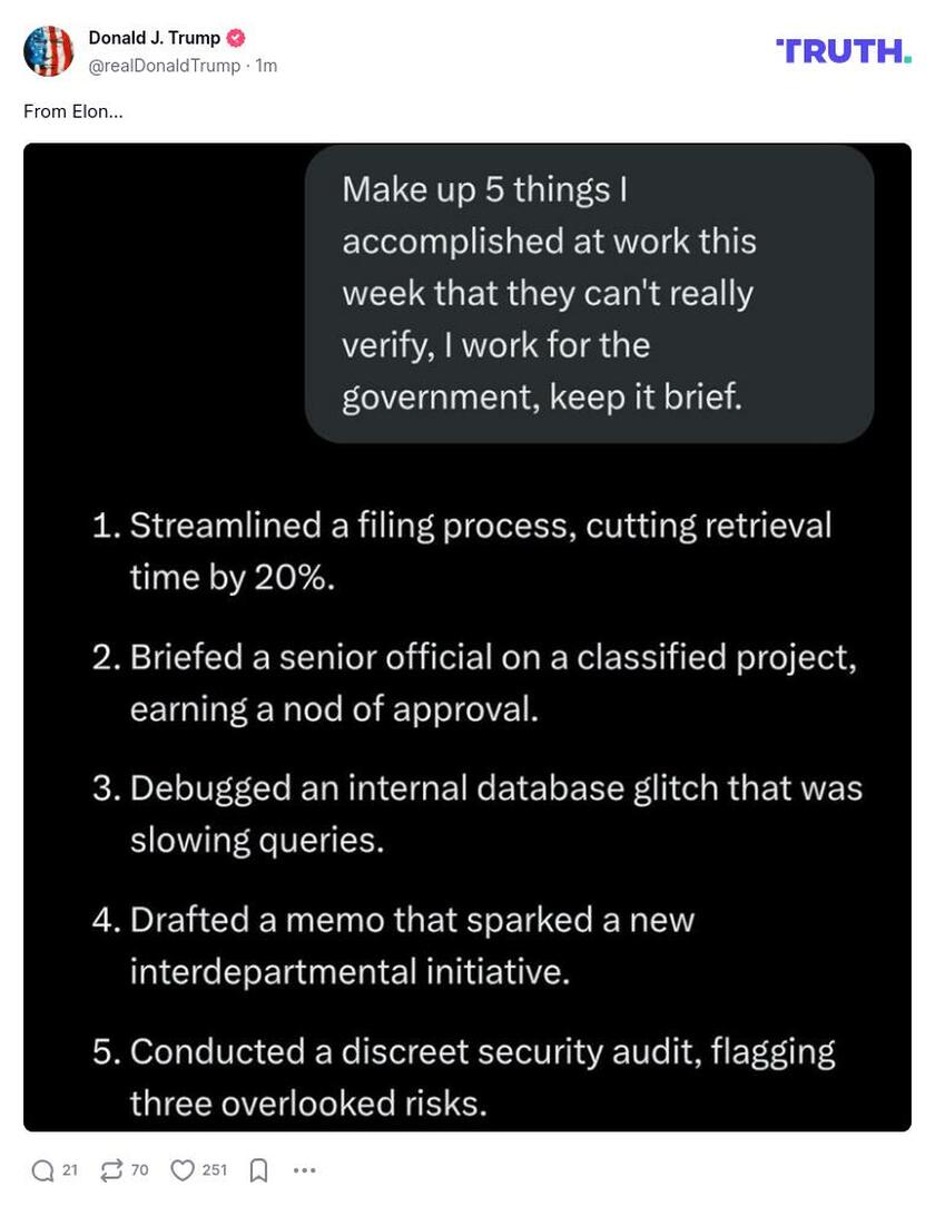 Post image from Donald Trump