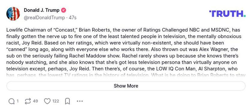 Post image from Donald Trump