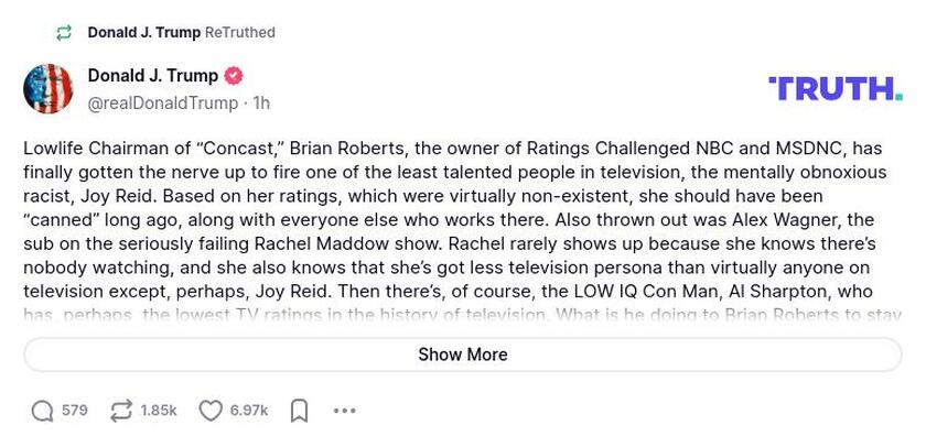 Post image from Donald Trump