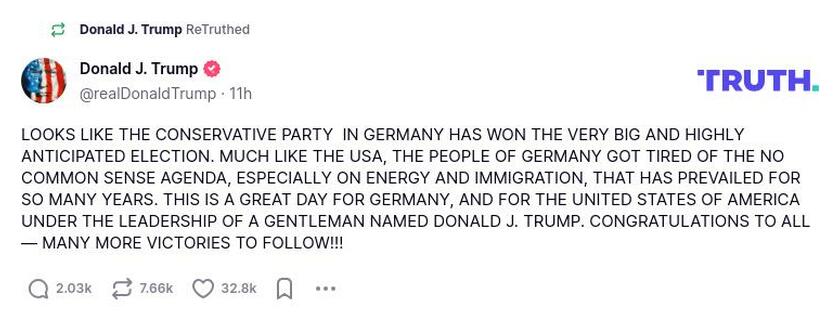 Post preview from Donald Trump