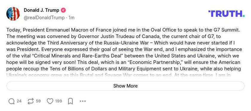 Post preview from Donald Trump