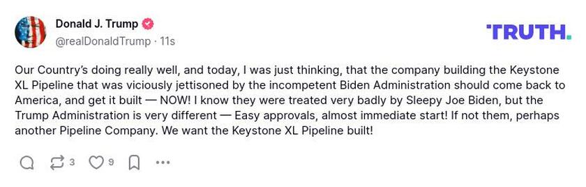 Post preview from Donald Trump