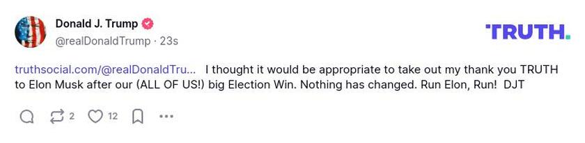 Post preview from Donald Trump