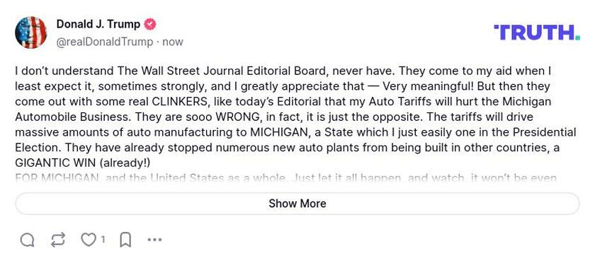 Post image from Donald Trump