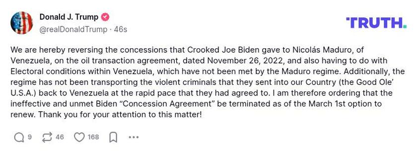 Post preview from Donald Trump