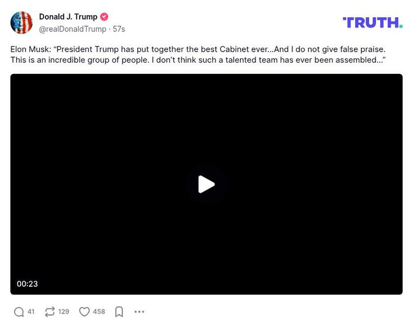 Post preview from Donald Trump