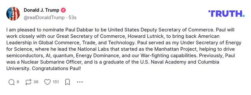 Post image from Donald Trump