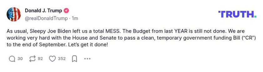 Post preview from Donald Trump