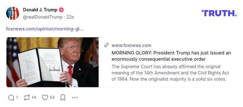 Post image from Donald Trump