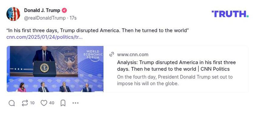 Post preview from Donald Trump