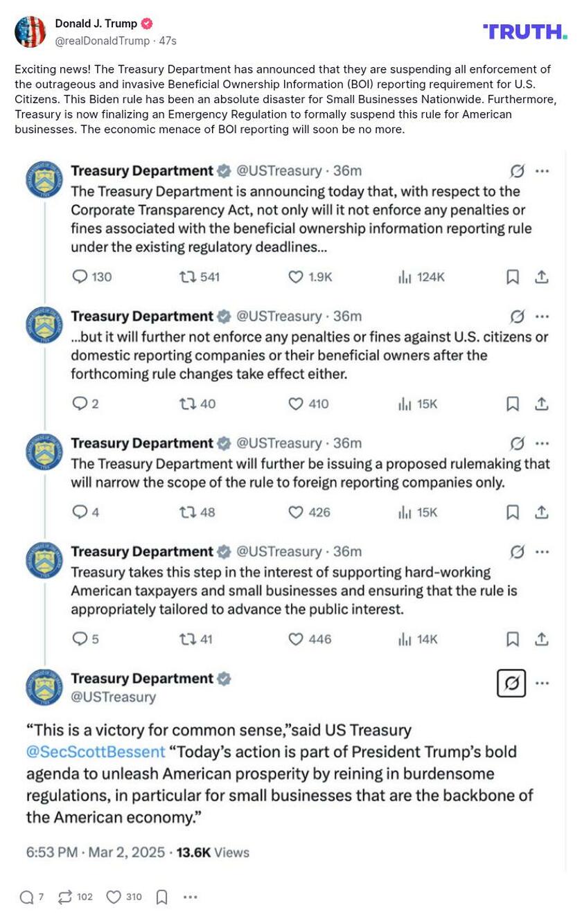 Post preview from Donald Trump