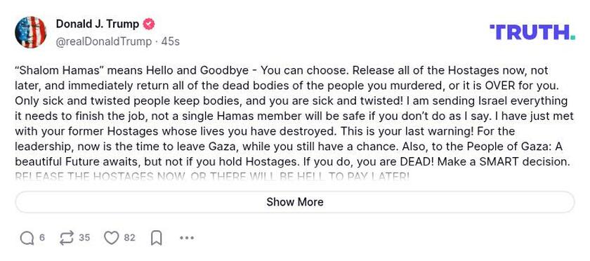 Post preview from Donald Trump