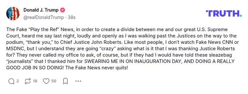 Post preview from Donald Trump