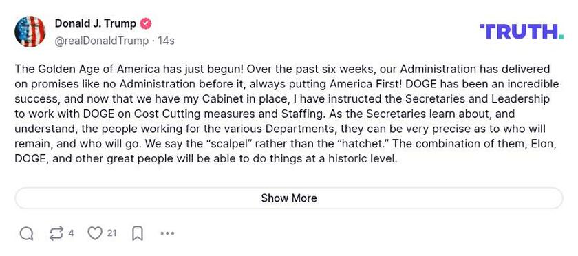 Post image from Donald Trump