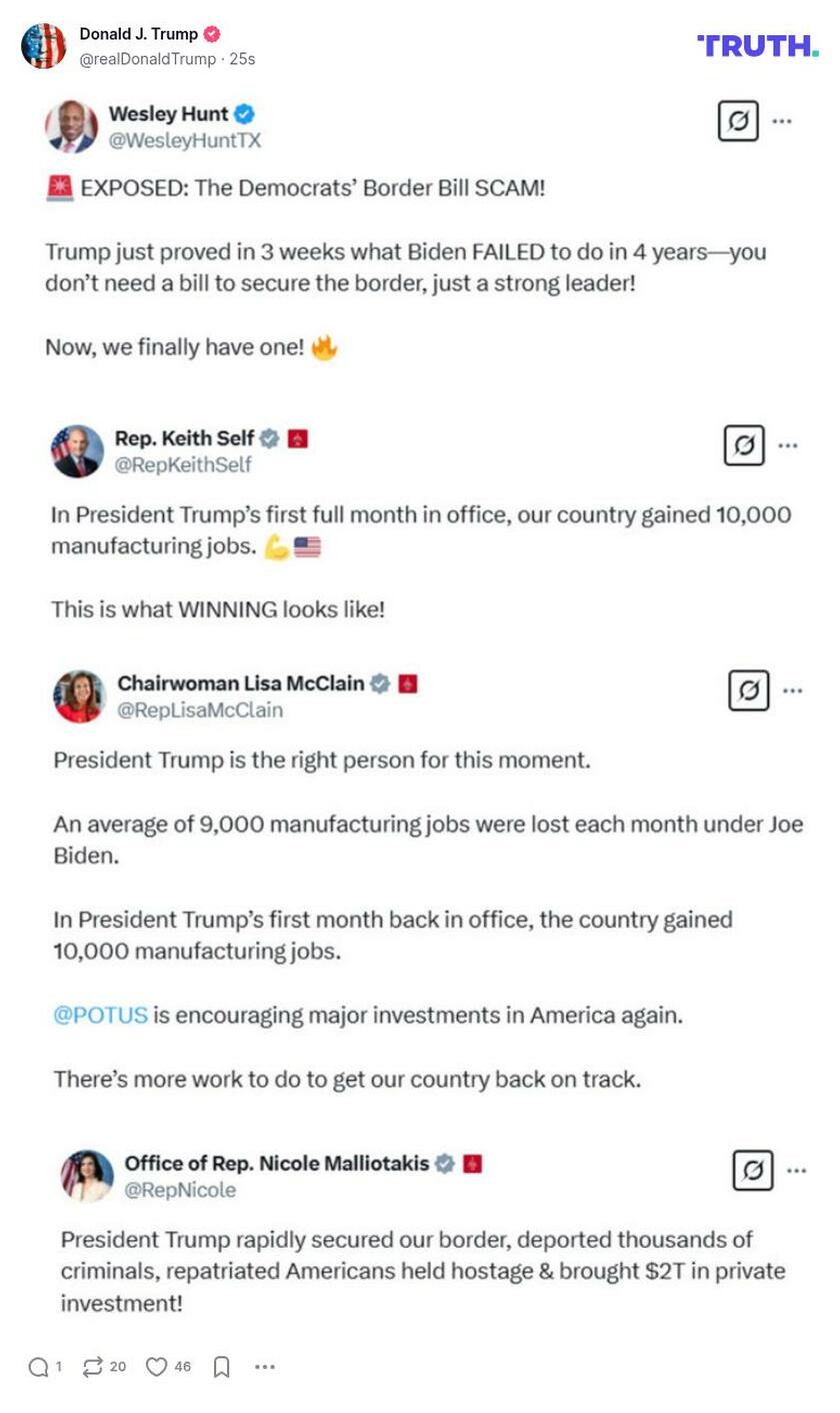 Post image from Donald Trump