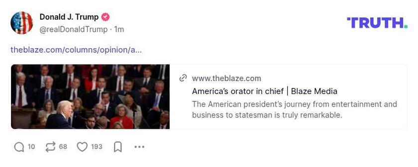 Post image from Donald Trump