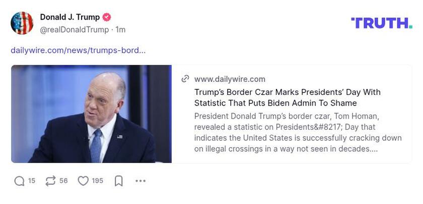 Post preview from Donald Trump