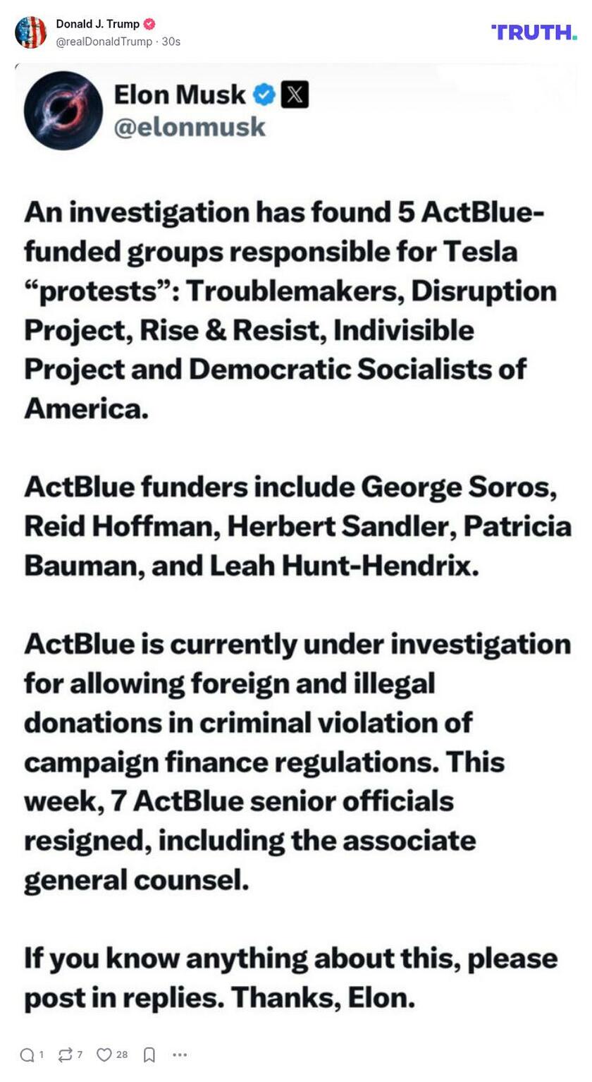 Post image from Donald Trump