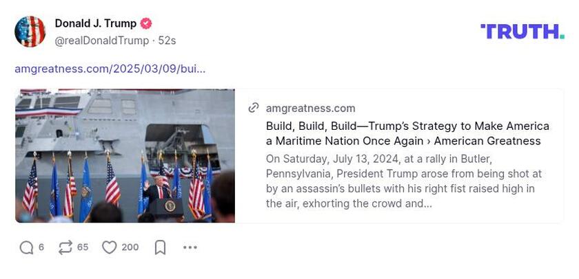 Post image from Donald Trump