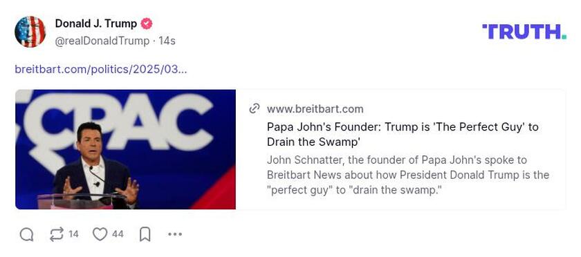 Post image from Donald Trump