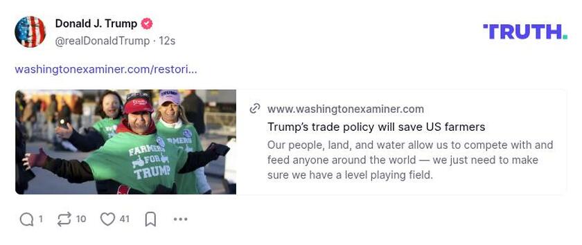 Post image from Donald Trump