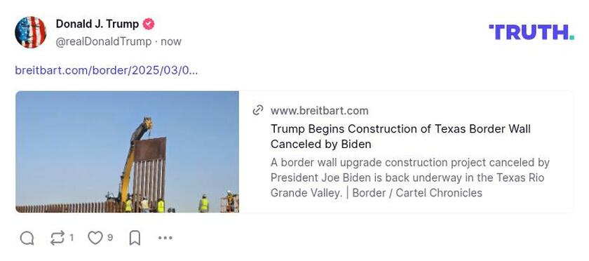 Post preview from Donald Trump