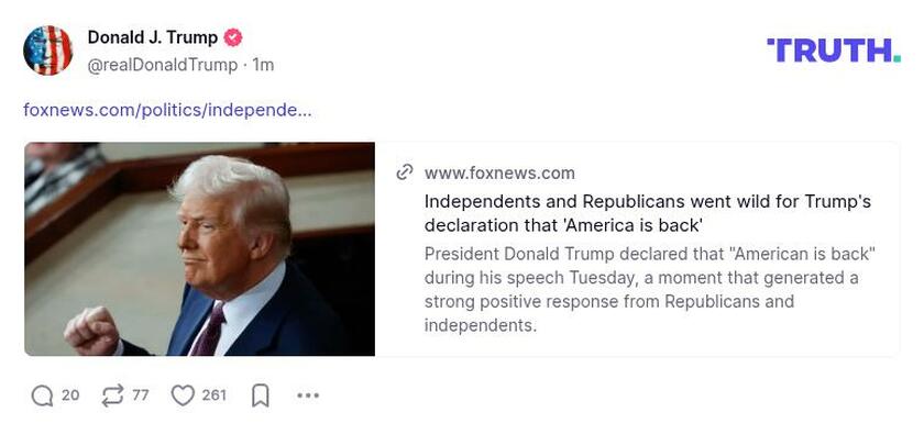 Post image from Donald Trump